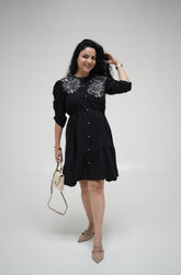 3D flower work dress